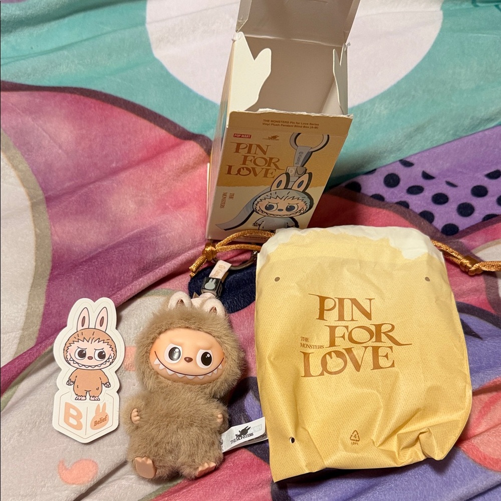 Pin for love labubu letter b